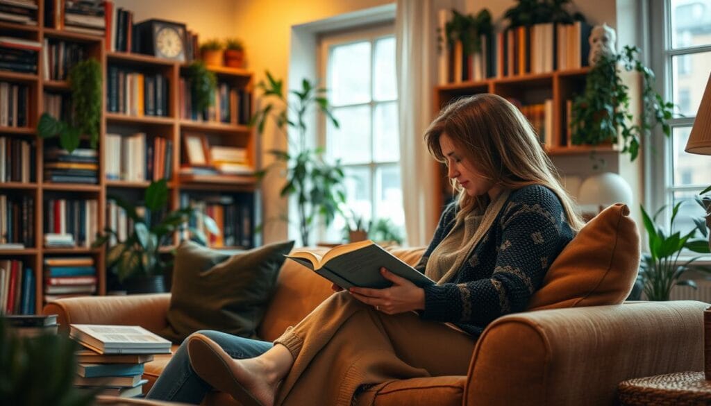 A cozy, intimate study filled with books, plants, and cozy furnishings. In the foreground, an introverted couple sit together on a plush couch, their heads bent close as they discuss a shared interest, perhaps an engrossing novel or a topic from a documentary they recently watched. Warm, diffused lighting creates a sense of comfort and understanding, while the background is softly blurred, keeping the focus on their connection. The scene conveys a sense of harmony and shared intellectual pursuits, reflecting the role of common passions in an introvert's relationship. A cozy, intimate study filled with books, plants, and cozy furnishings. In the foreground, an introverted couple sit together on a plush couch, their heads bent close as they discuss a shared interest, perhaps an engrossing novel or a topic from a documentary they recently watched. Warm, diffused lighting creates a sense of comfort and understanding, while the background is softly blurred, keeping the focus on their connection. The scene conveys a sense of harmony and shared intellectual pursuits, reflecting the role of common passions in an introvert's relationship.